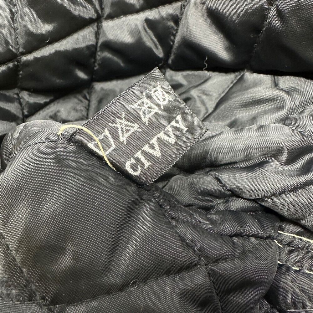 Roadmaster Civvy Motorcycle Co. Rare Black Biker Jacket Quilted‎ Lining Size 2 - Picture 14 of 16